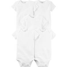 Carter's Carters Unisex Baby 5-Pack Short Sleeve Original Bodysuits, White, 12M