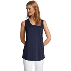 Tank Tops Lands' End Women's Tall Supima Cotton Tunic Tank Top Radiant navy XL Long