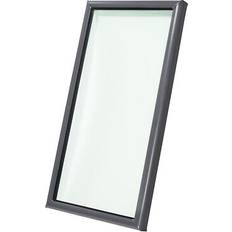 Aluminum Roof Windows Velux FCM 2246 0005 22-1/2 x 46-1/2 Inch Tempered LowE3 Fixed Curb Mounted Non-Vented - Gray Aluminum Roof Window Double-Pane