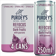 Purdey's Refocus Dark Fruits with Guarana Energy Drink Bottle Vegetarian Natural 12 pcs