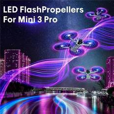 RC Accessories NT30976 Low-Noise LED Light Flash Rechargeable Propellers for DJI Mini 3 Pro Drone Accessories, Set of 4