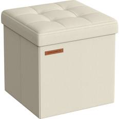 Beige Fußhocker Songmics Klappbarer 30 x 30 cm Cremeweiß Fußhocker