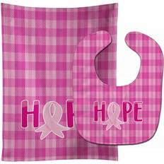 Machine Washable Accessories Carolines Treasures Breast Cancer Awareness Ribbon Hope Baby Bib and Burp Cloth