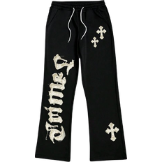 Shein Men Trousers Shein Manfinity LEGND Plus Size Men's Cross & Letter Applique Drawstring Waist Sweatpants