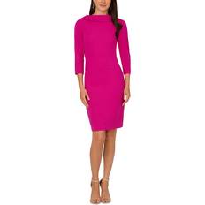 Rolled Neck Crepe Midi Dress