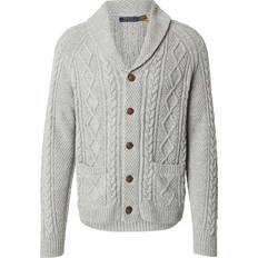 Gris - Homme Cardigans Cotton Shawl Cardigan - Grey Combo