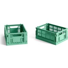 Cestas Hay Colour Crate Mini 2-Pack 13 x 17 cm - Dark Mint Cesta