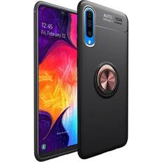 Samsung Galaxy A70 Mobilcovers Samsung Galaxy A70 LENUO Fleksibel Plastik Cover m. Ring Holder Sort Rose Gold