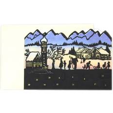 Advent Calendars Carousel Home Deluxe Silhouette Mini Advent Calendar Christmas Card Tealight Lantern Alpine Village