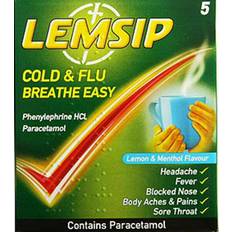 Cold & Flu Breathe Easy Paracetamol Sachets, 5pcs, Lemon & Menthol Flavour