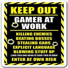 Protection & Storage 5 in. Keep Out Gamer At Work Decal - Xbox PS3 PS4 Playstation Warning