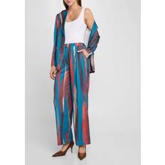 Misook Brushstroke Pants Tidal Teal/Multi