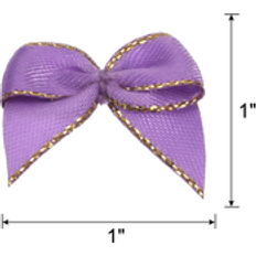 Purple Wrapping Paper & Gift Wrapping Supplies Unique Bargains 100Pcs Mini Metallic Edge Ribbon Bow 1" Satin Ribbon Flower Bows Soft Purple 0.1 In. L X 0.1 In. W X 0.1 In. H