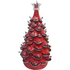 Red Christmas Trees Santa's Workshop North Carolina State Ceramic 7.0 in L x 7.0 in H x 13.5 in D Christmas Tree