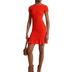 Michael Kors Smocked Georgette Mini Dress - Optic Orange