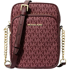 Michael Kors Jet Set Travel Medium Signature Logo Crossbody Bag - Oxblood