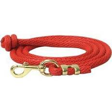 Gold Horse Leads Abetta Round Nylon Lead W/Brass Snap 5/8 x10ft Red Gold 5/8 x 10'