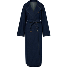 Trenchcoats Frakker Pieces Freya Trenchcoat - Dark Blue Denim