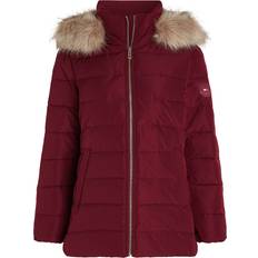 Tommy Hilfiger Faux Fur Hooded Down Jacket - Deep Rouge