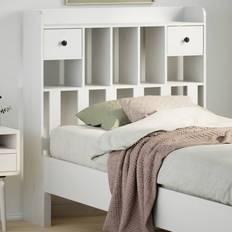 White Headboards vidaXL With Storage White 90 cm Solid Wood Pine Headboard