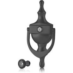 Door Knocker With Door Viewer Black One Size
