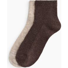 Beige - Dame Sokker H&M Dame Beige 2-pack ankle socks 39/41