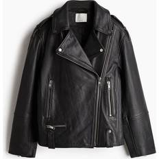 H&M Skinnjakker H&M Dame Sort Leather biker jacket