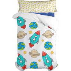 Textiles HappyFriday Set Mr Fox Space Rocket 2 Pieces Duvet Cover Multicolour