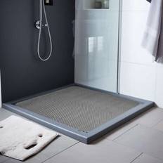 Grey Non-Slip Bath Mats Nicoman Reversible Dual-Colour PVC Anti Slip Shower Mat 60 x 60 cm