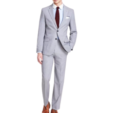 Gray - Men Suits Nautica Men's Modern Fit Bi Stretch Suit - Light Grey Solid