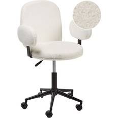 Beige Chaises de bureau Beliani Modern Desk Adjustable Height Boucle Office Chair