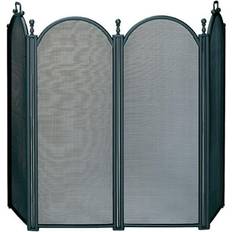 Fireplace Screens on sale 4 Fold Large Diameter Black Screen w Woven Mesh