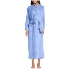 Sleepwear Lands' End Women's Cozy Plush Long Wrap Robe Light cornflower Medium