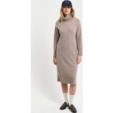 Gant Robes Gant Robe Midi À Manches Longues - Warm Grey