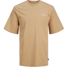 Jack & Jones Ocean Club Printed Crew Neck T-shirt - Beige/Travertine