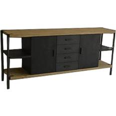 Home ESPRIT Metal Fir Black/Brown Sideboard 186x80cm