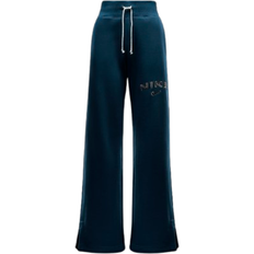 Nike Women's Sportswear Phoenix Fleece High-Waisted Wide-Leg Logo Pants - Armory Navy