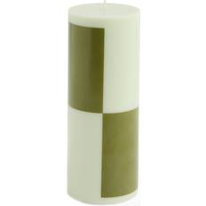 Hay Stearinlys Hay Column Candle Medium Light Green And Army Green Stearinlys