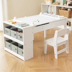 White Kids 2 In 1 Table And Chair Set 101 x 68 x 16 cm