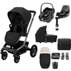 Maxi-Cosi Pushchairs Maxi-Cosi Fame Complete Pushchair Bundle with Pebble 360 Car Seat & Base – Black with Black Wheels