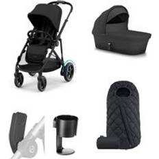 Pushchairs Cybex eGazelle Pushchair Bundle 5 Pieces - Moon Black