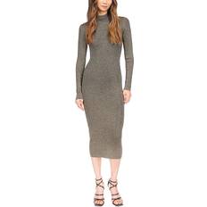 Dresses Michael Kors Metallic Knit Midi Dress Black/gold