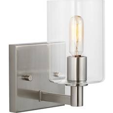 Fullton 8" LED Bathroom Sconce with Clear Glass Shade Brushed Nickel Bulbs Inch Wall Light