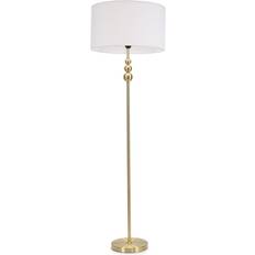 Floor Lamps ValueLights Marissa White Shade Gold Ball LED 145 x x Floor Lamp 45cm