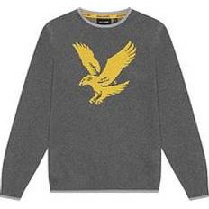 Grå Striktrøjer Lyle & Scott Eagle Intarsia Jumper Grey