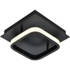 Happy Homewares Modern Designer Square Strip 3000k LED Fitting in Matte Black Ceiling Flush Light