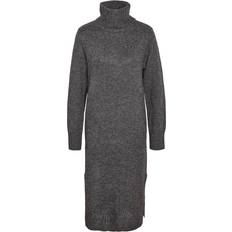 Noisy May Dam Klänningar Noisy May Halvlång klänning NMViola L/S Rollneck Knitt Dress FWD för Dam grå