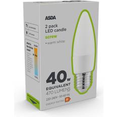 George LED Filament Candle 40W Screw Lightbulb