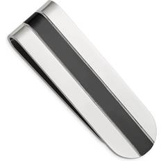 Money Clips Men's Black Plated Money Clip in Polished Stainless Steel