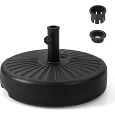 Parasol Bases 20 Inch Fillable Heavy-Duty Round Umbrella Base Stand - Black